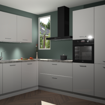 Zijdegrijze hoogglans keuken Buenos Aires 103514