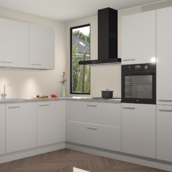 Zijdegrijze hoogglans keuken Buenos Aires 103550