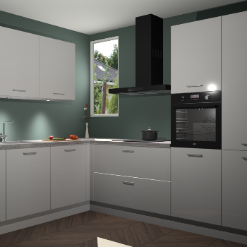 Zijdegrijze hoogglans keuken Buenos Aires 103551