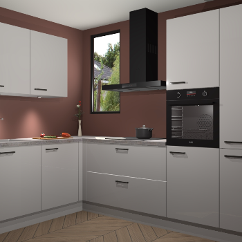 Zijdegrijze hoogglans keuken Buenos Aires 103554