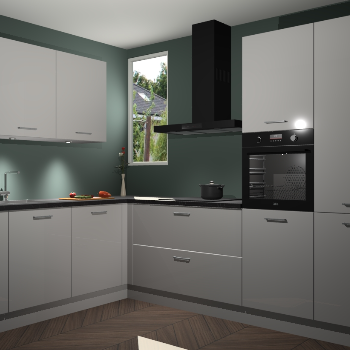 Zijdegrijze hoogglans keuken Buenos Aires 103569