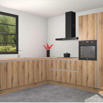 Goud Eiken greeploze keuken Porto 103101