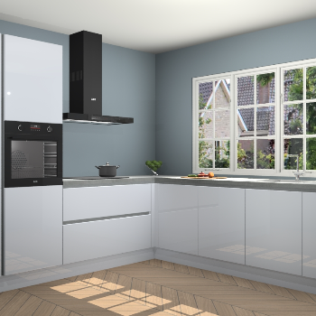 Sneeuwwitte Hoogglans greeploze keuken Casablanca 103109