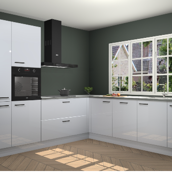 Sneeuwwitte Hoogglans keuken Casablanca 103111