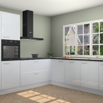 Sneeuwwitte Hoogglans keuken Casablanca 103114