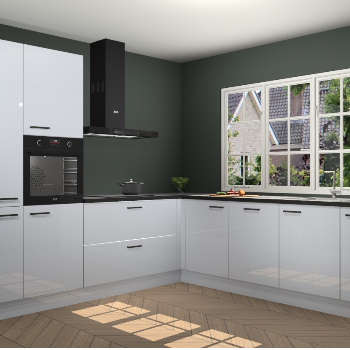 Sneeuwwitte Hoogglans keuken Casablanca 103117