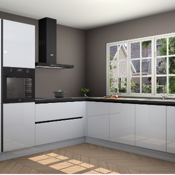 Sneeuwwitte Hoogglans greeploze keuken Casablanca 103118