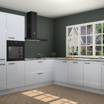 Sneeuwwitte Hoogglans keuken Casablanca 103123