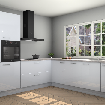 Sneeuwwitte Hoogglans keuken Casablanca 103125