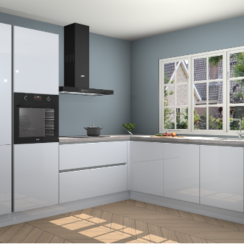 Sneeuwwitte Hoogglans greeploze keuken Casablanca 103127