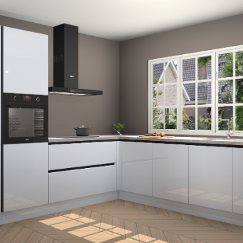 Sneeuwwitte Hoogglans greeploze keuken Casablanca 103130