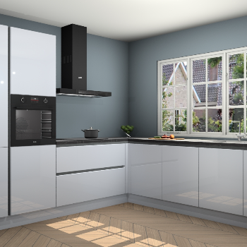 Sneeuwwitte Hoogglans greeploze keuken Casablanca 103133