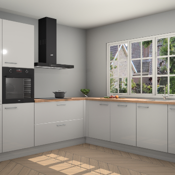 Zijdegrijze Hoogglans keuken Casablanca 103284