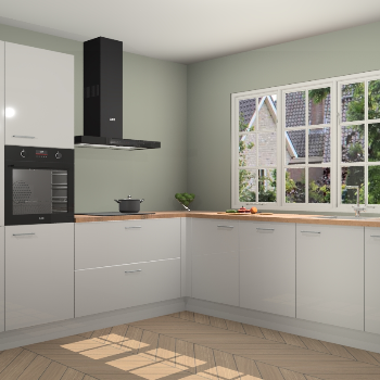 Zijdegrijze Hoogglans keuken Casablanca 103285