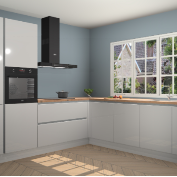 Zijdegrijze Hoogglans greeploze keuken Casablanca 103286