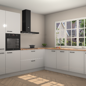 Zijdegrijze Hoogglans keuken Casablanca 103287