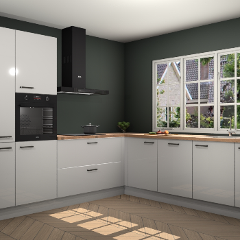 Zijdegrijze Hoogglans keuken Casablanca 103288