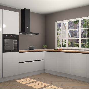 Zijdegrijze Hoogglans greeploze keuken Casablanca 103289