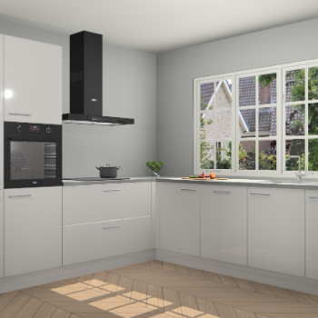 Zijdegrijze Hoogglans keuken Casablanca 103326