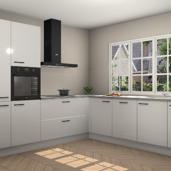 Zijdegrijze Hoogglans keuken Casablanca 103328