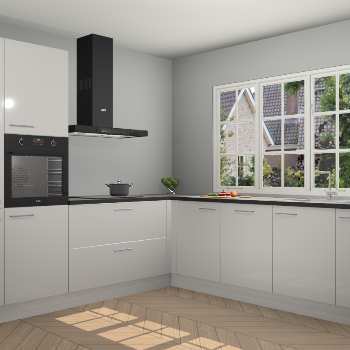 Zijdegrijze Hoogglans keuken Casablanca 103331