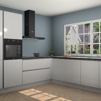 Zijdegrijze Hoogglans greeploze keuken Casablanca 103333