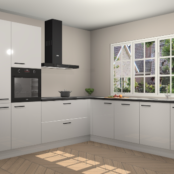 Zijdegrijze Hoogglans keuken Casablanca 103334