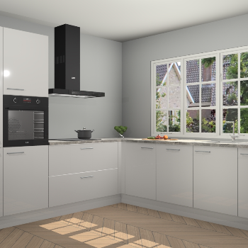 Zijdegrijze Hoogglans keuken Casablanca 103337