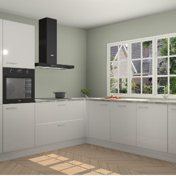 Zijdegrijze Hoogglans keuken Casablanca 103338