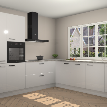 Zijdegrijze Hoogglans keuken Casablanca 103340