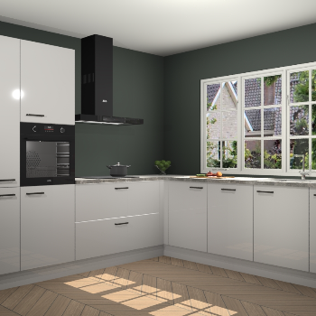 Zijdegrijze Hoogglans keuken Casablanca 103341