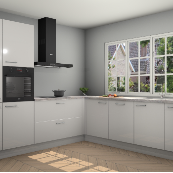 Zijdegrijze Hoogglans keuken Casablanca 103343