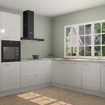 Zijdegrijze Hoogglans keuken Casablanca 103344