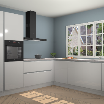 Zijdegrijze Hoogglans greeploze keuken Casablanca 103345