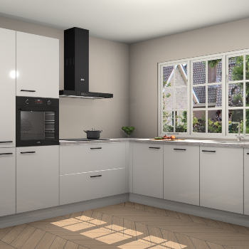 Zijdegrijze Hoogglans keuken Casablanca 103346