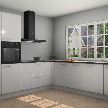 Zijdegrijze Hoogglans keuken Casablanca 103349