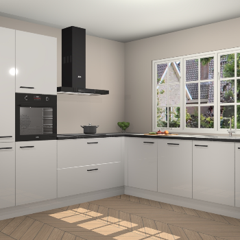 Zijdegrijze Hoogglans keuken Casablanca 103352