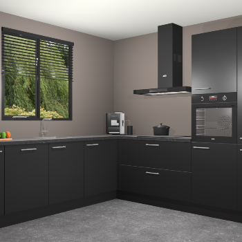 Zwarte keuken Porto 15012