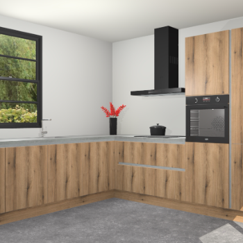 Goud Eiken greeploze keuken Porto 103140