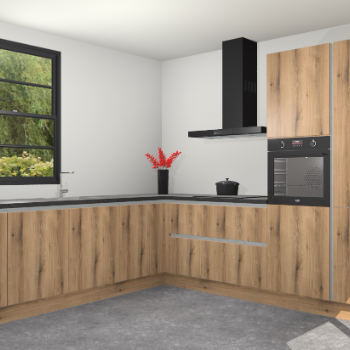 Goud Eiken greeploze keuken Porto 103146