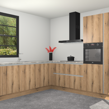 Goud Eiken greeploze keuken Porto 103152