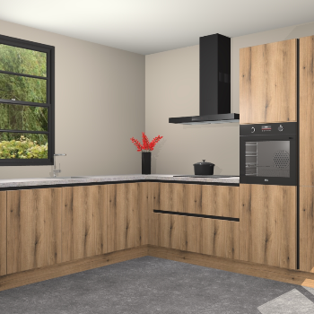 Goud Eiken greeploze keuken Porto 103161