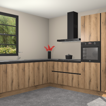 Goud Eiken greeploze keuken Porto 103167