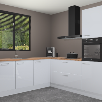 Sneeuwwitte hoogglans keuken Porto 103266