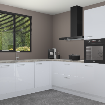 Sneeuwwitte hoogglans keuken Porto 103301