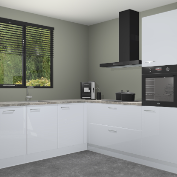 Sneeuwwitte hoogglans keuken Porto 103302