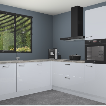 Sneeuwwitte hoogglans keuken Porto 103305