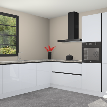 Sneeuwwitte hoogglans greeploze keuken Porto 103306