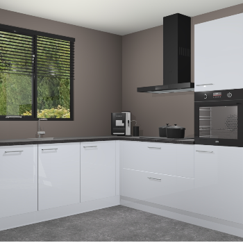 Sneeuwwitte hoogglans keuken Porto 103313