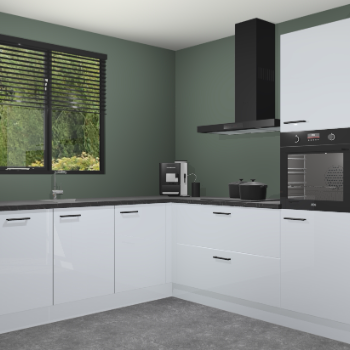 Sneeuwwitte hoogglans keuken Porto 103316